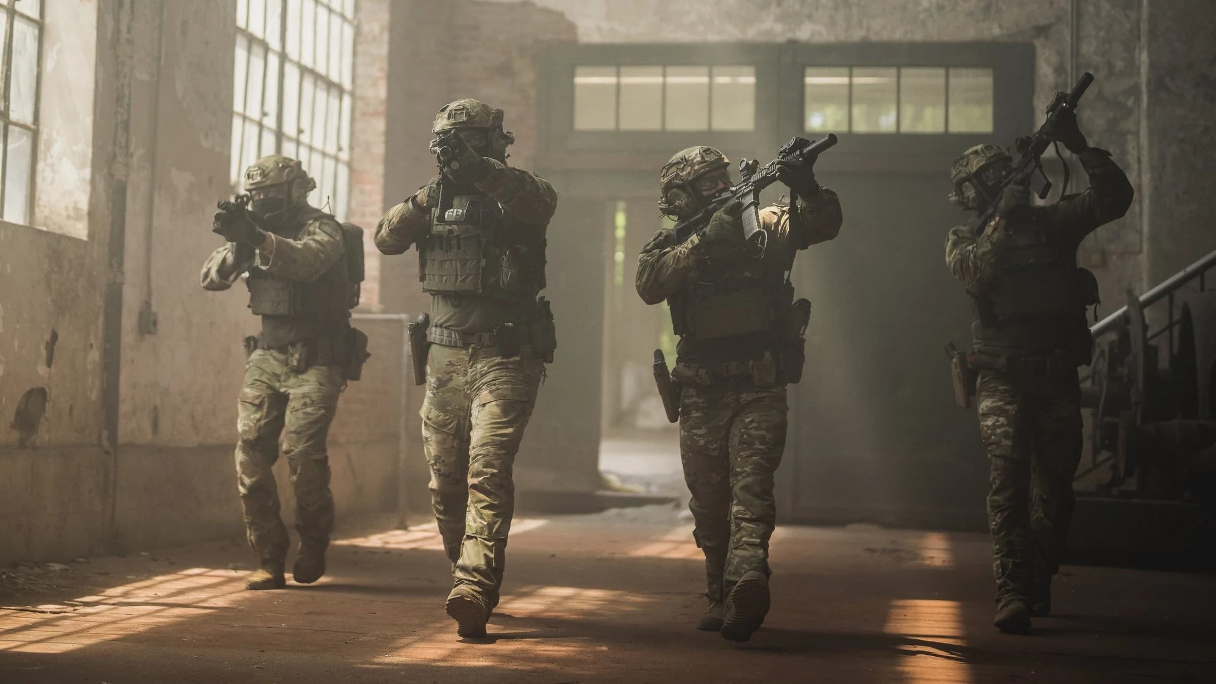 Joint task force squad on entry-and-clear movement